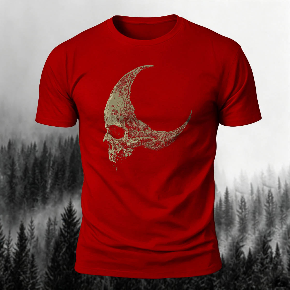 Dark Skull Print Casual Soft Cotton T-Shirt