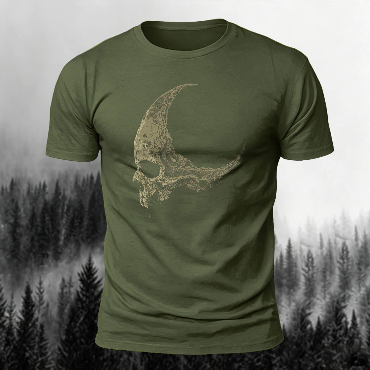 Dark Skull Print Casual Soft Cotton T-Shirt