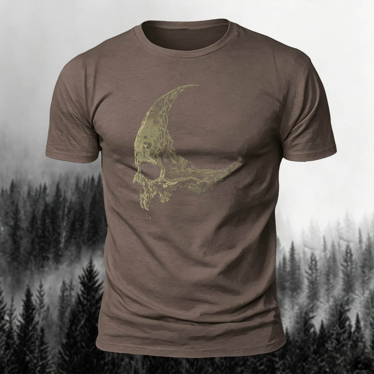 Dark Skull Print Casual Soft Cotton T-Shirt