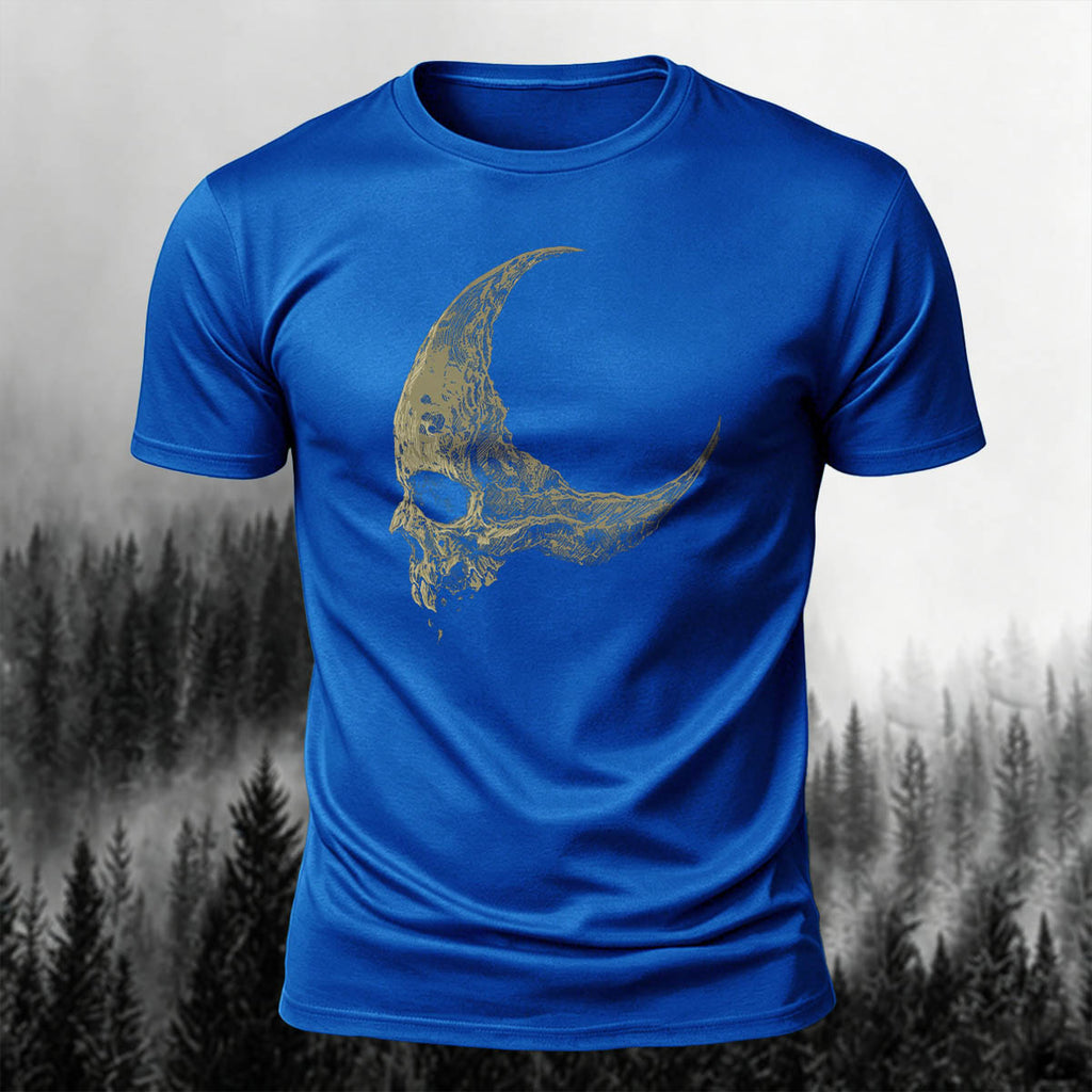 Dark Skull Print Casual Soft Cotton T-Shirt