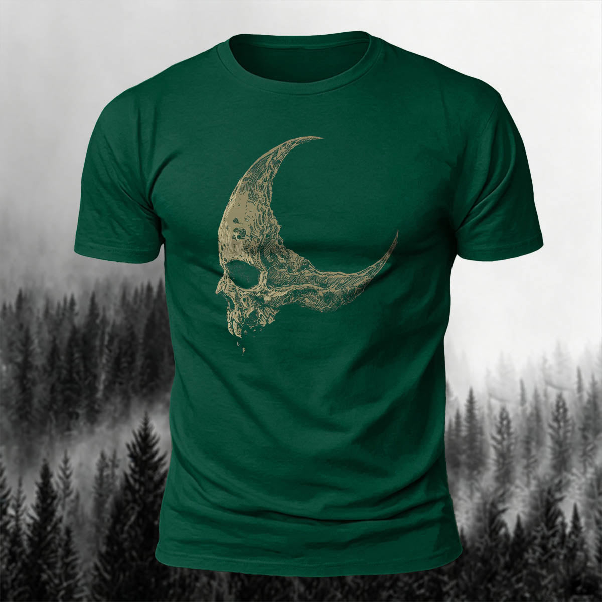 Dark Skull Print Casual Soft Cotton T-Shirt