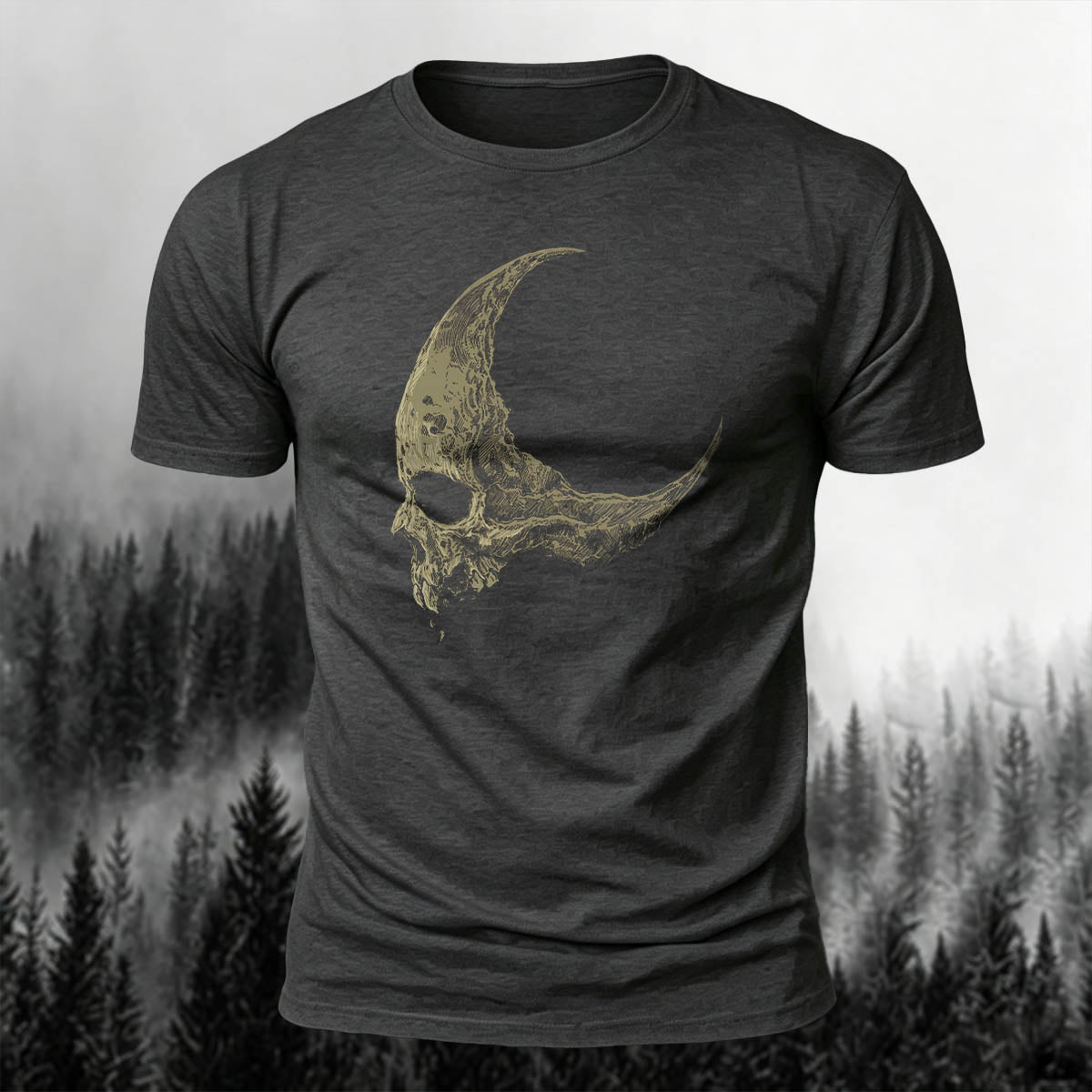 Dark Skull Print Casual Soft Cotton T-Shirt