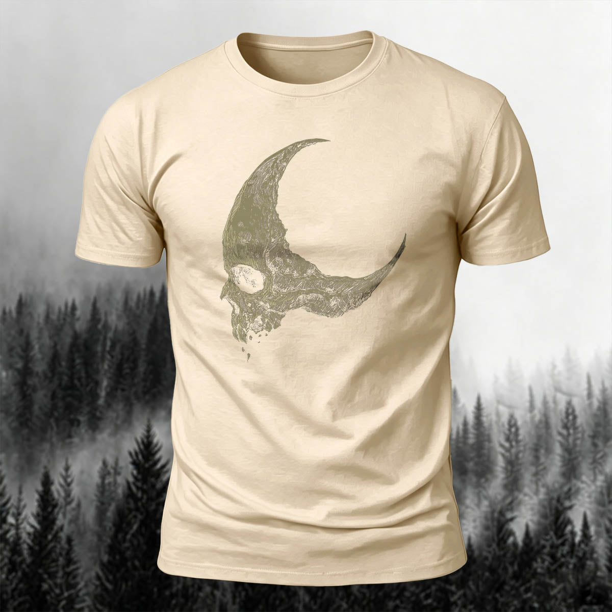 Dark Skull Print Casual Soft Cotton T-Shirt