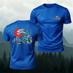 Waves and Red Sun Printed Casual Soft Cotton T-Shirt