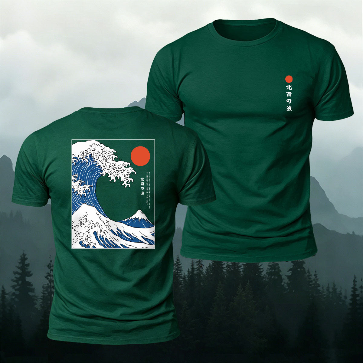 Mount Fuji Manga Print Casual 100% Cotton Tee