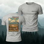 Mount Fuji Manga Print Casual 100% Cotton Tee