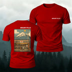 Mount Fuji Manga Print Casual 100% Cotton Tee