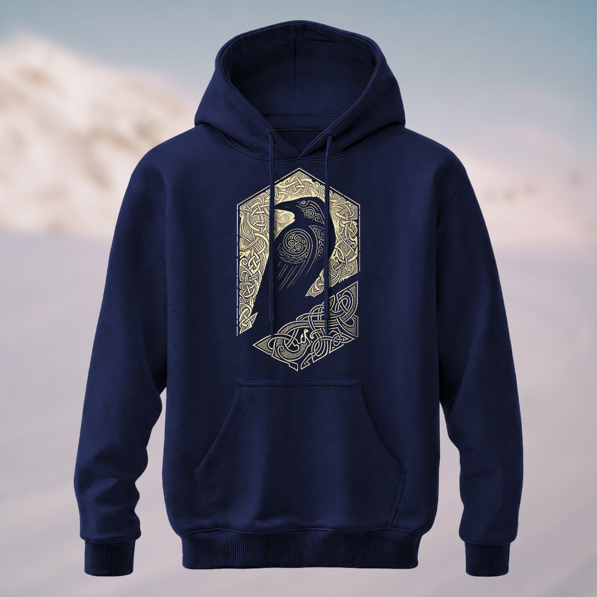 Cotton Made Bird Totem Print Casual Versatile Hoodie