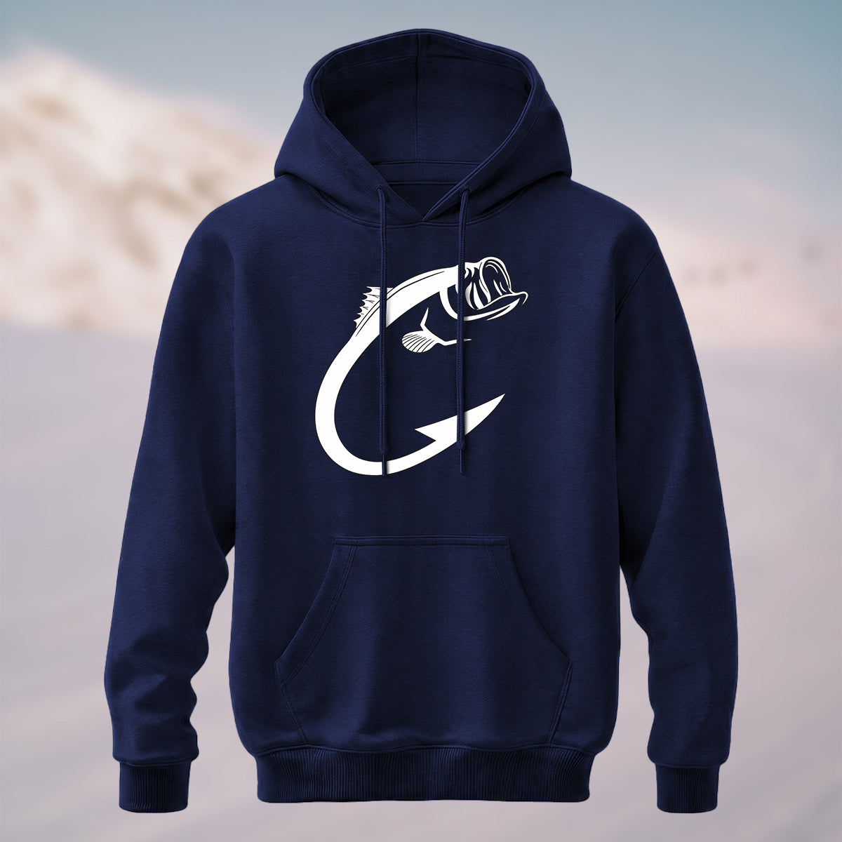 Cotton Made Creative Fish Shaped Hook Print Hoodie