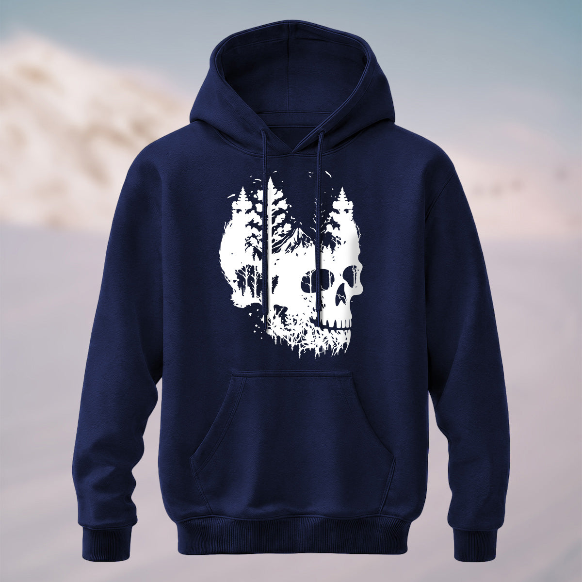 Cotton Made Dark Skull Print Hoodie