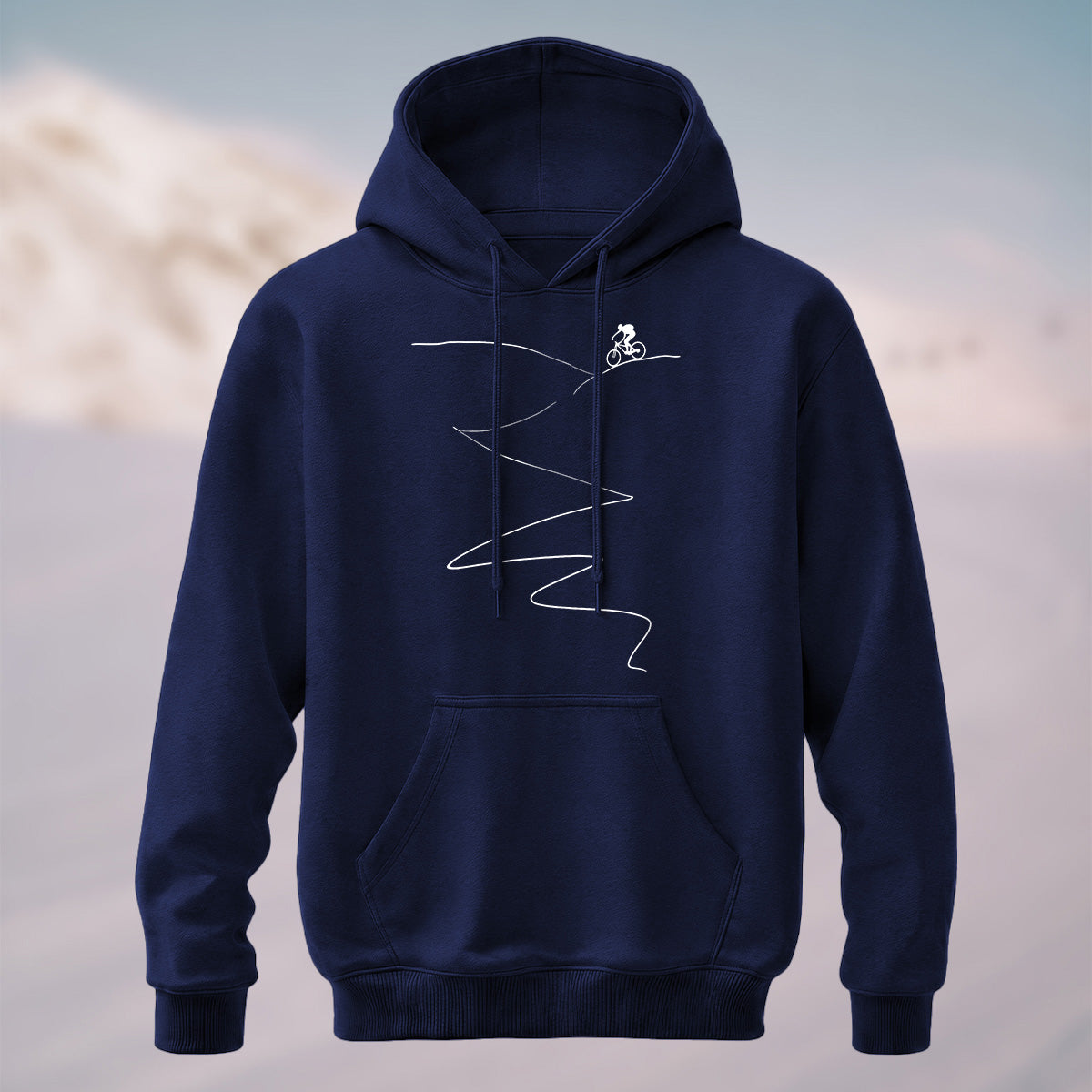 Cotton Made Minimalist Style Cycling Print Hoodie