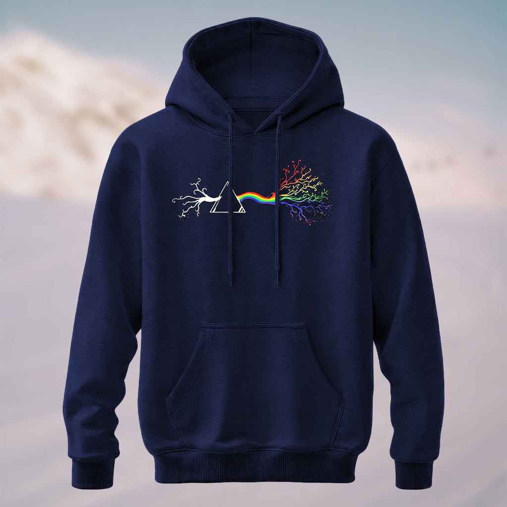 Cotton Made Creative Rainbow Tree Print Hoodie