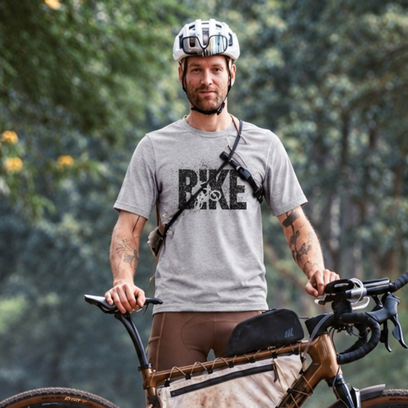 BIKE Letter Print 100% Cotton Casual T-Shirt