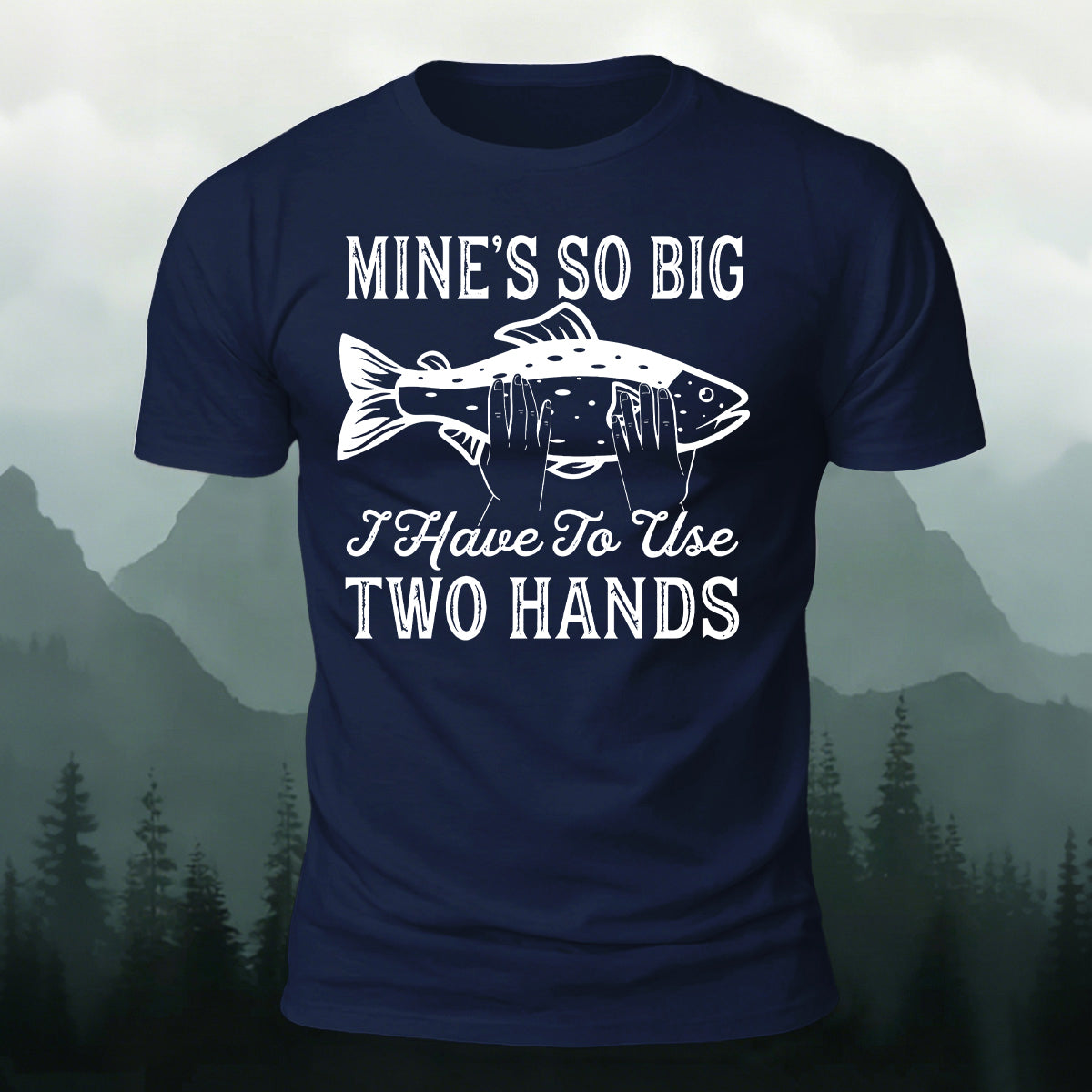 Big Fish in Hand Pattern Daily Cotton T-shirt