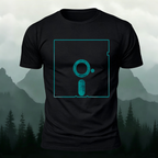 Minimalist Square-Print Casual Outdoor Cotton T-Shirt