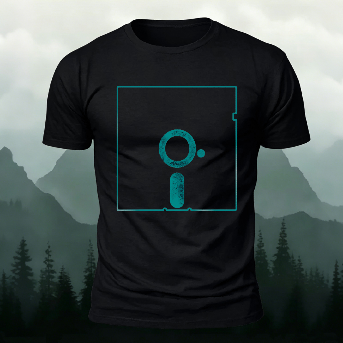 Minimalist Square-Print Casual Outdoor Cotton T-Shirt