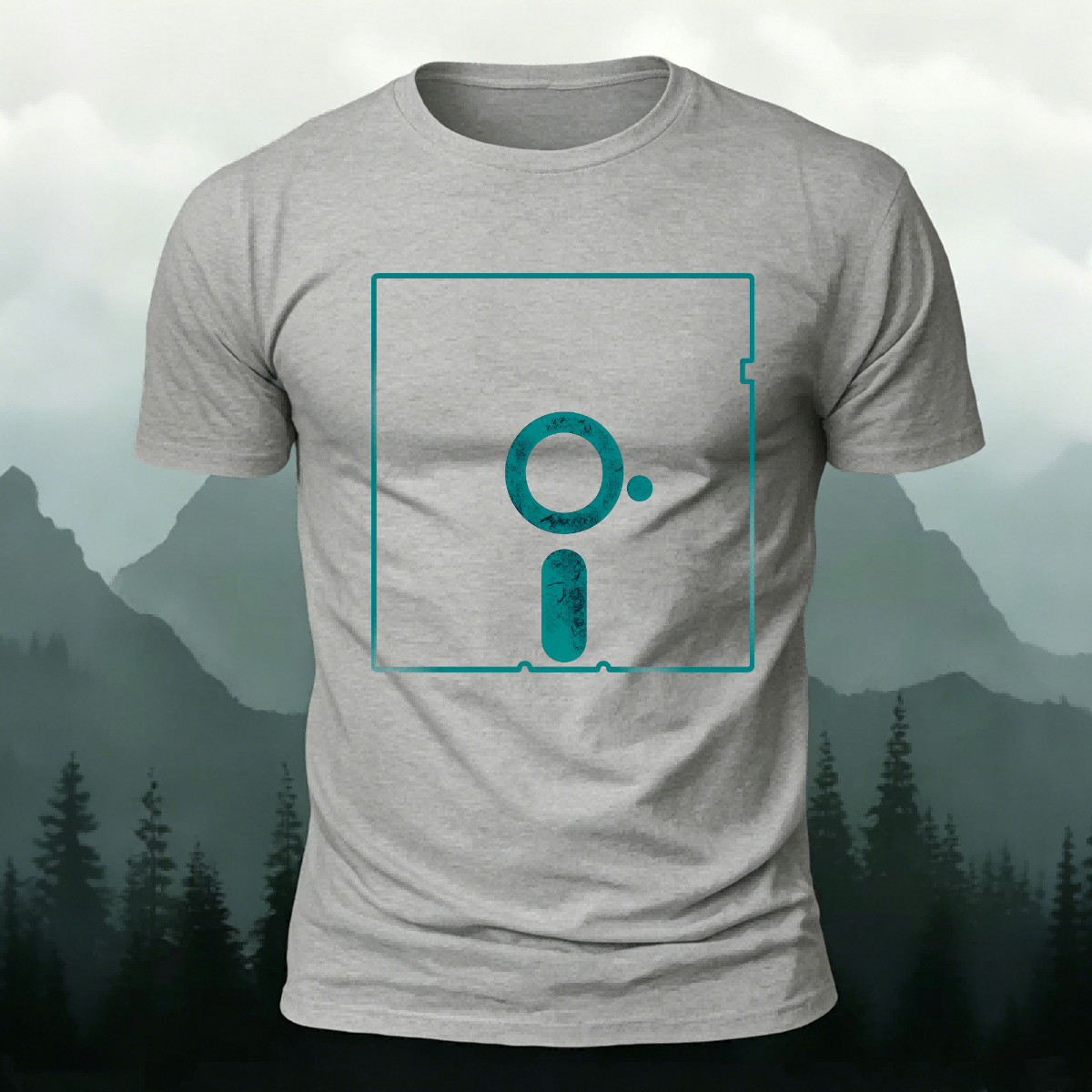 Minimalist Square-Print Casual Outdoor Cotton T-Shirt