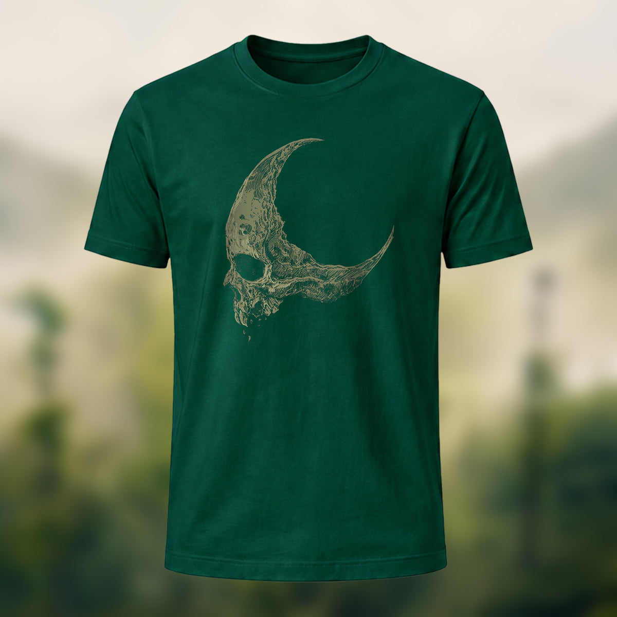 Dark Skull Print Casual Soft Cotton T-Shirt
