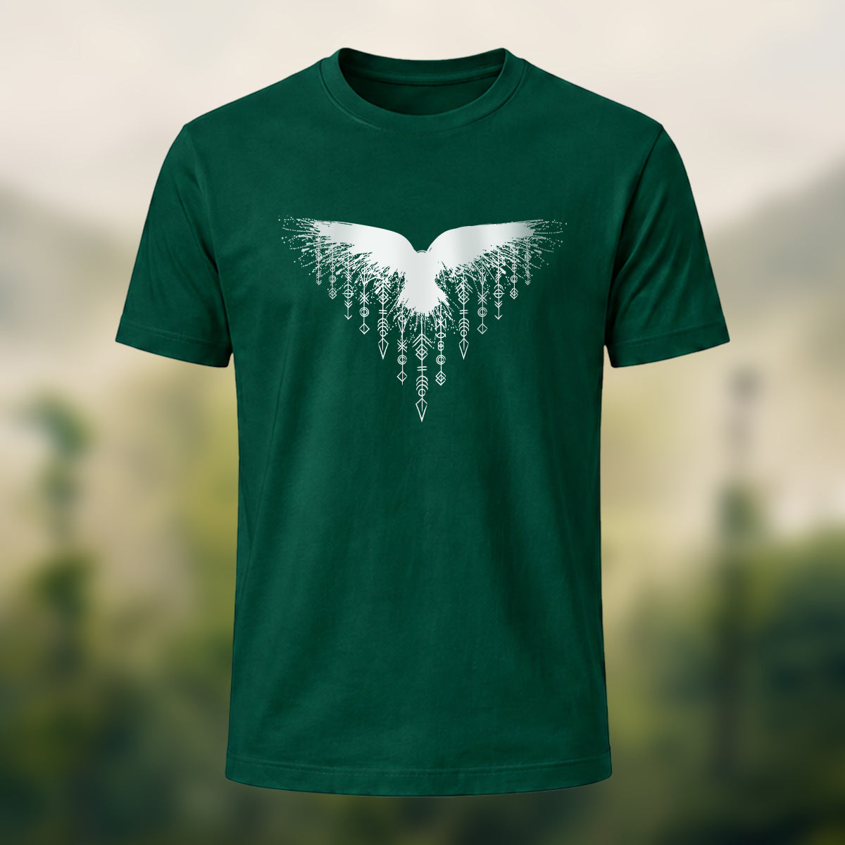 Wings Viking Print Casual 100% Cotton T-Shirt