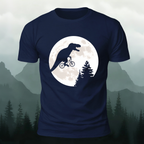 Fun Dinosaur Cycling Silhouette Soft Cotton T-shirt