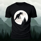 Fun Dinosaur Cycling Silhouette Soft Cotton T-shirt