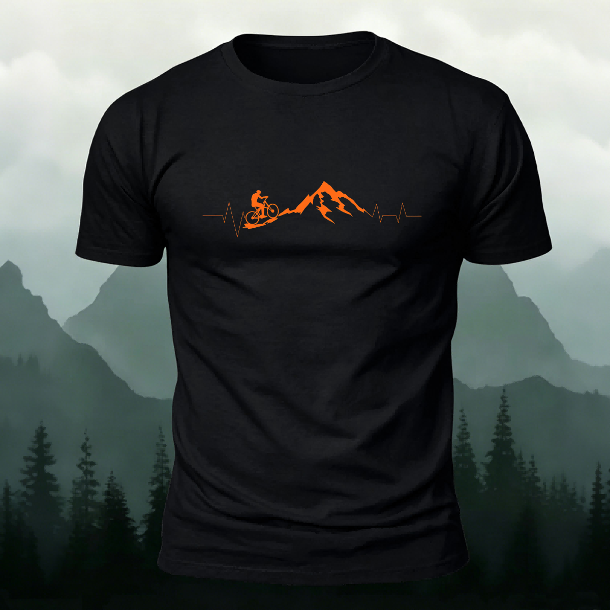Mountain Bike Printed 100% Cotton Casual T-Shirt
