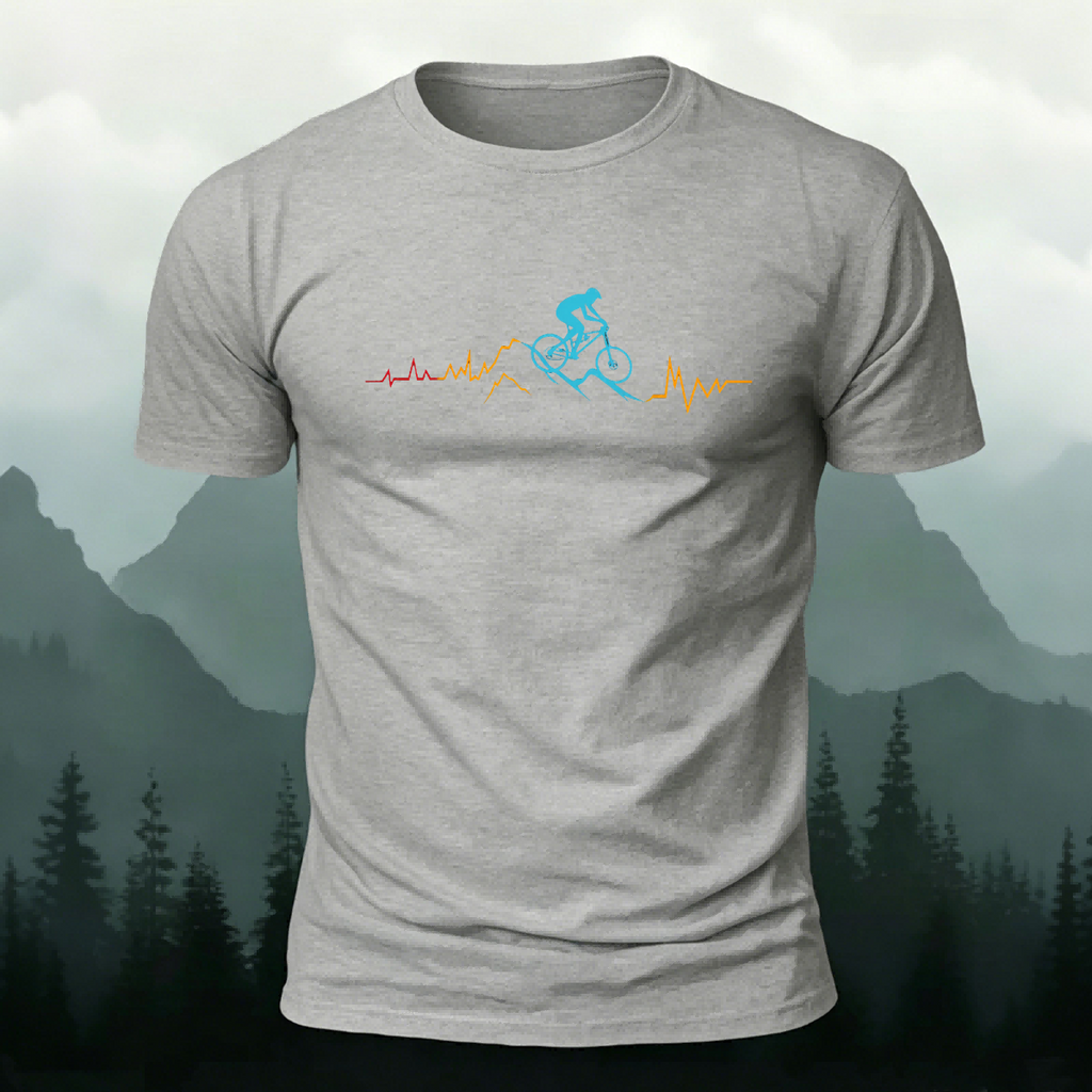 Mountain Bike Colorful Printed Combed Cotton Casual Tee