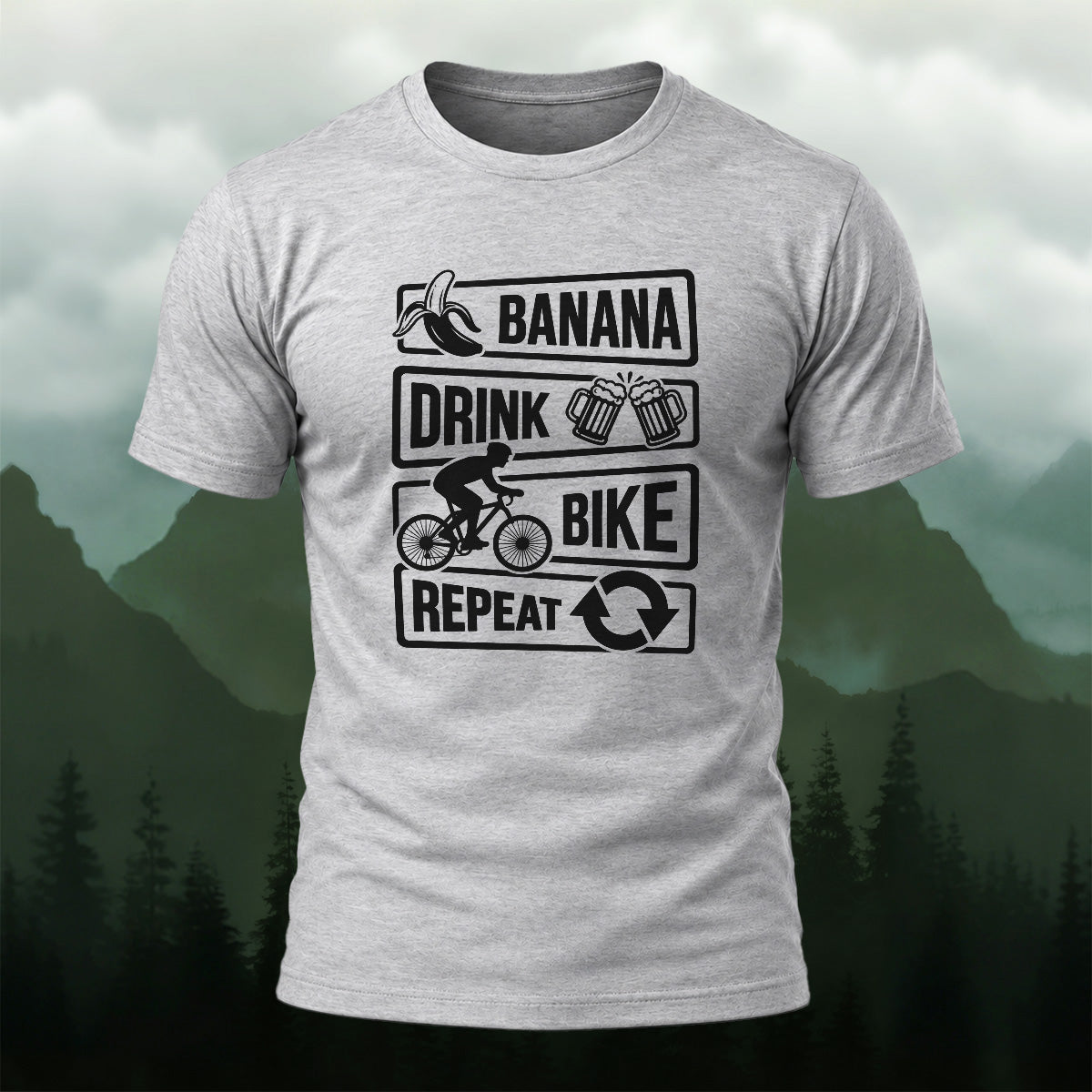 Funny Casual Cycling Routine Cotton T-Shirt