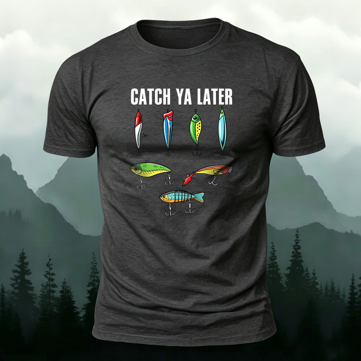 Catch Ya Later Printed Combed Cotton Casual T-Shirt