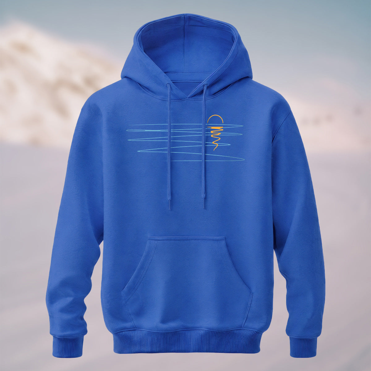 Cotton Made Minimalist Abstract Line Print Hoodie