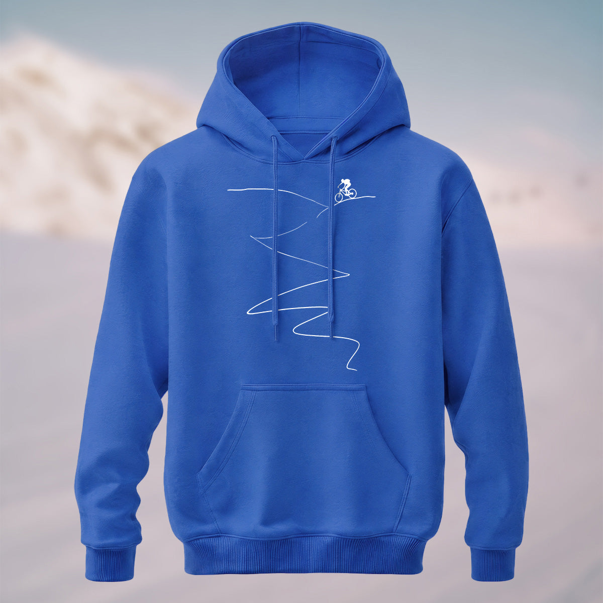 Cotton Made Minimalist Style Cycling Print Hoodie