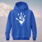 Cotton Made Dark Palm Skeleton Print Hoodie