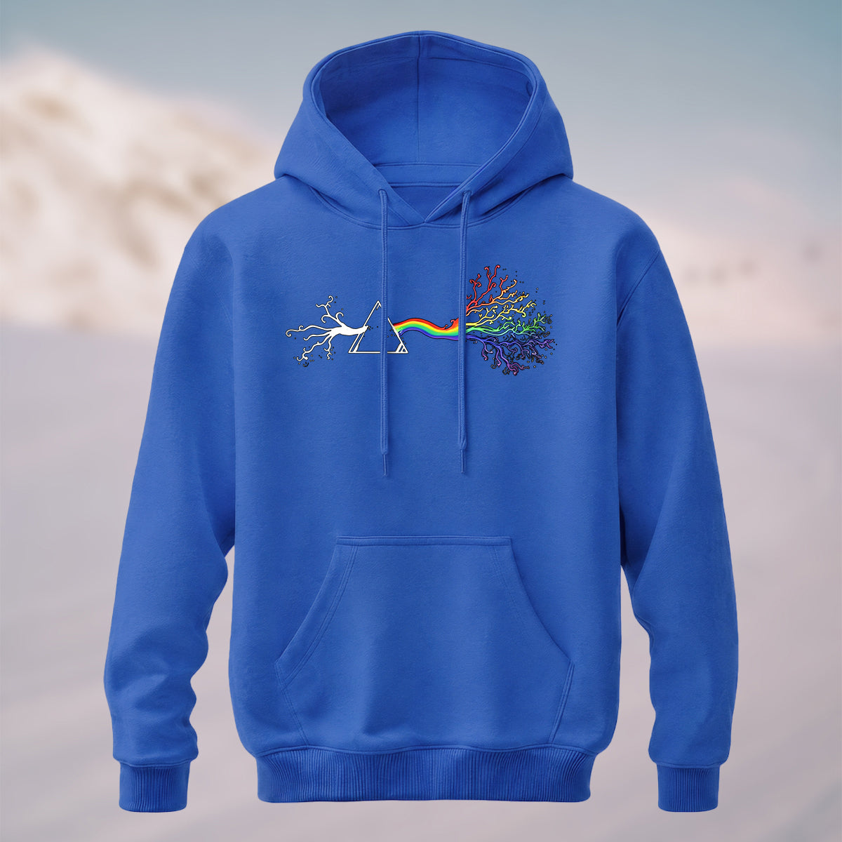 Cotton Made Creative Rainbow Tree Print Hoodie