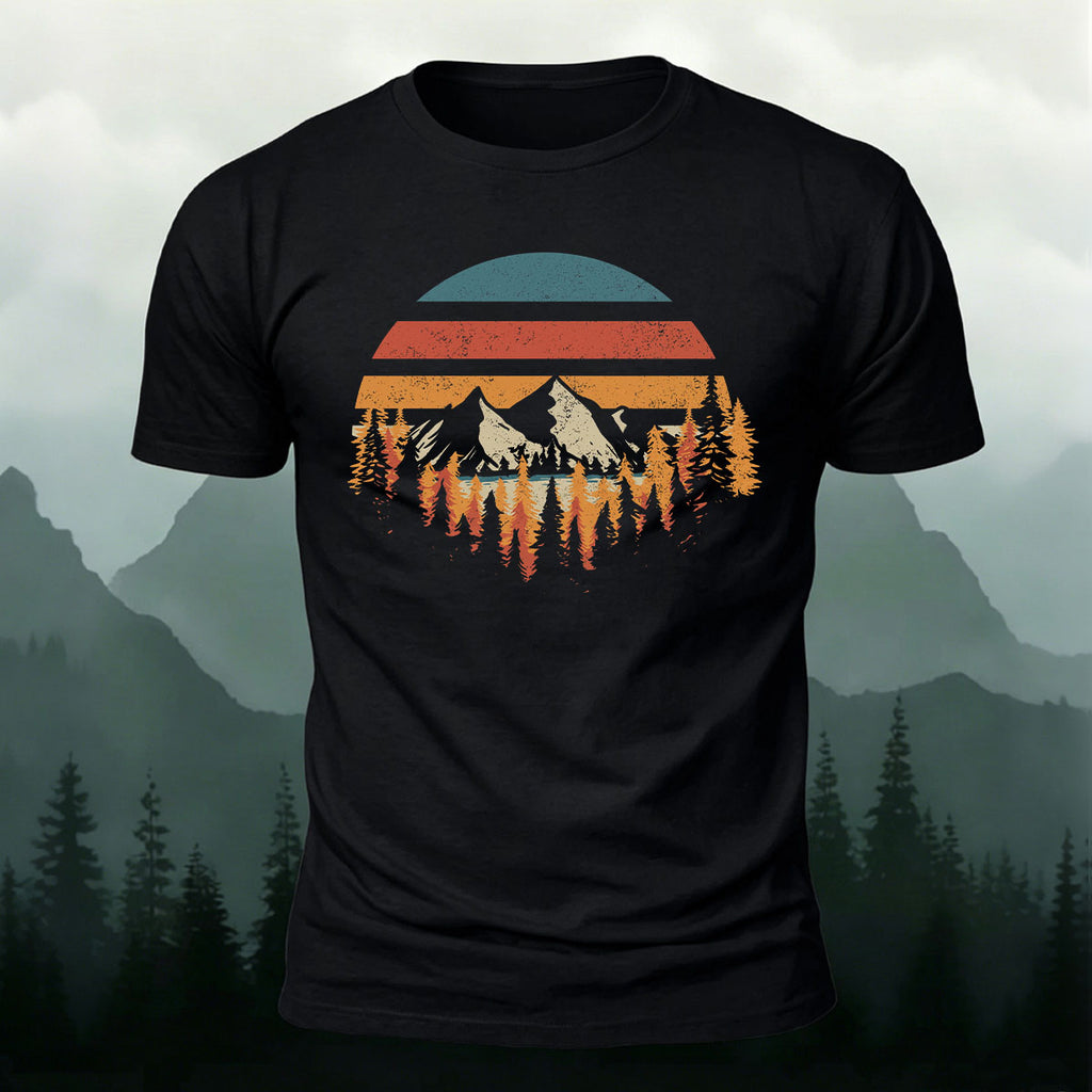Men's Mountain Forest Deeply Wild Print T-shirt