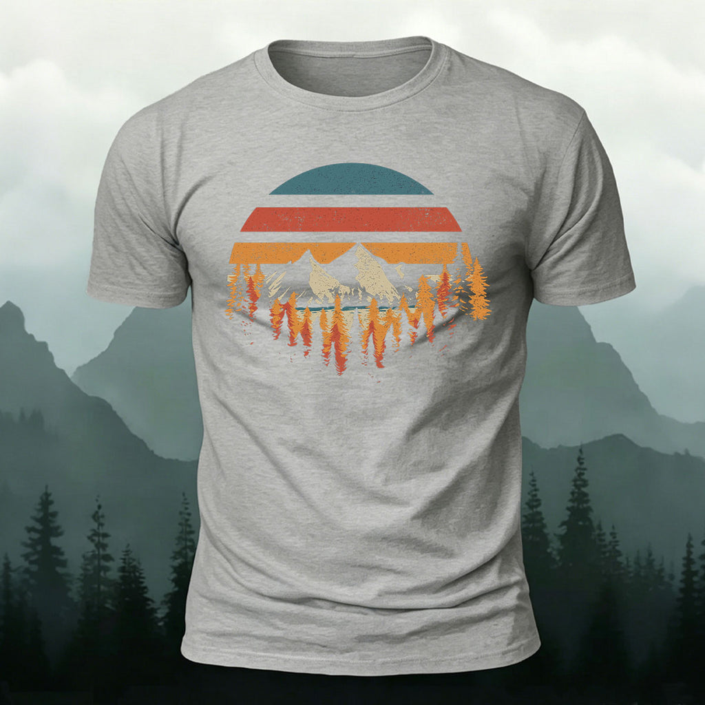 Men's Mountain Forest Deeply Wild Print T-shirt