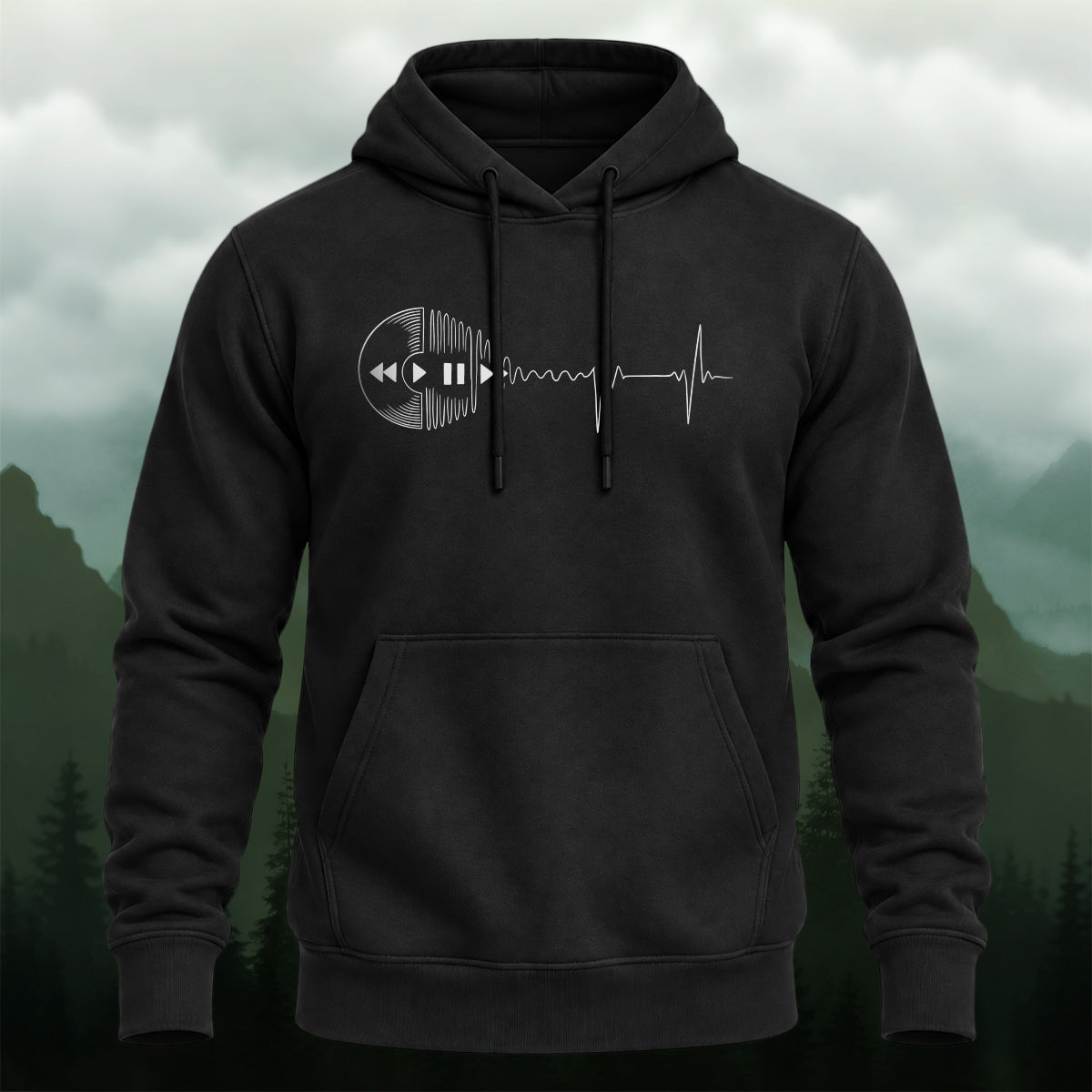 Cotton Made Clean Musical Waveform Hoodie