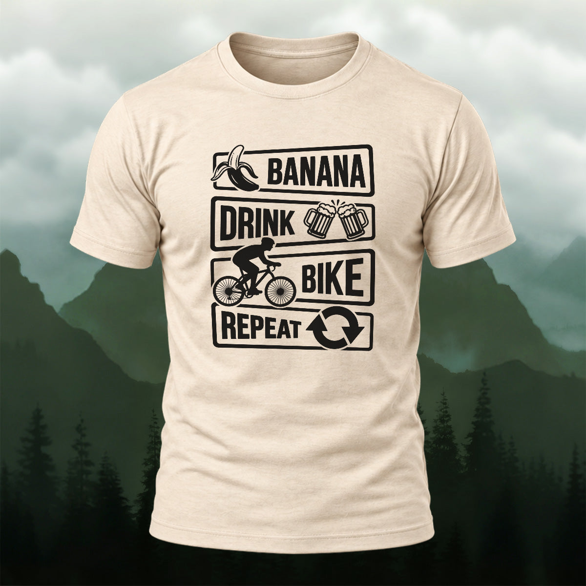 Funny Casual Cycling Routine Cotton T-Shirt