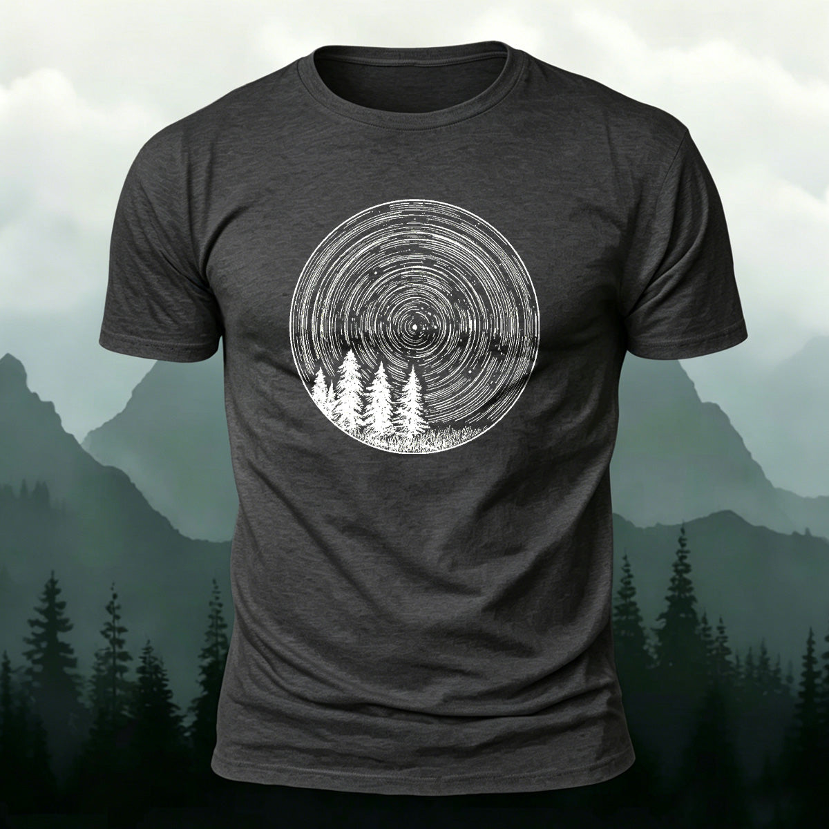 Enchanted Forest Print Combed Cotton Casual T-Shirt
