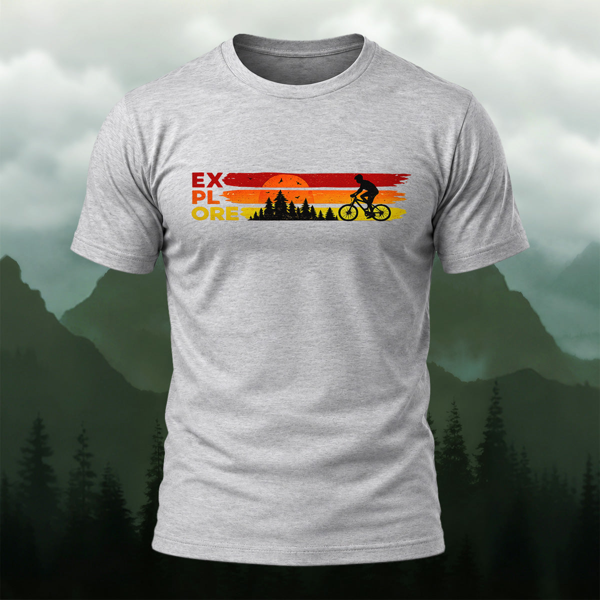 Vintage Sunset Cycling Soft Cotton T-Shirt