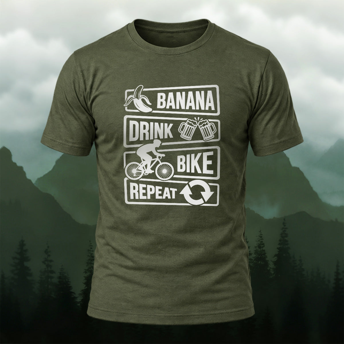 Funny Casual Cycling Routine Cotton T-Shirt