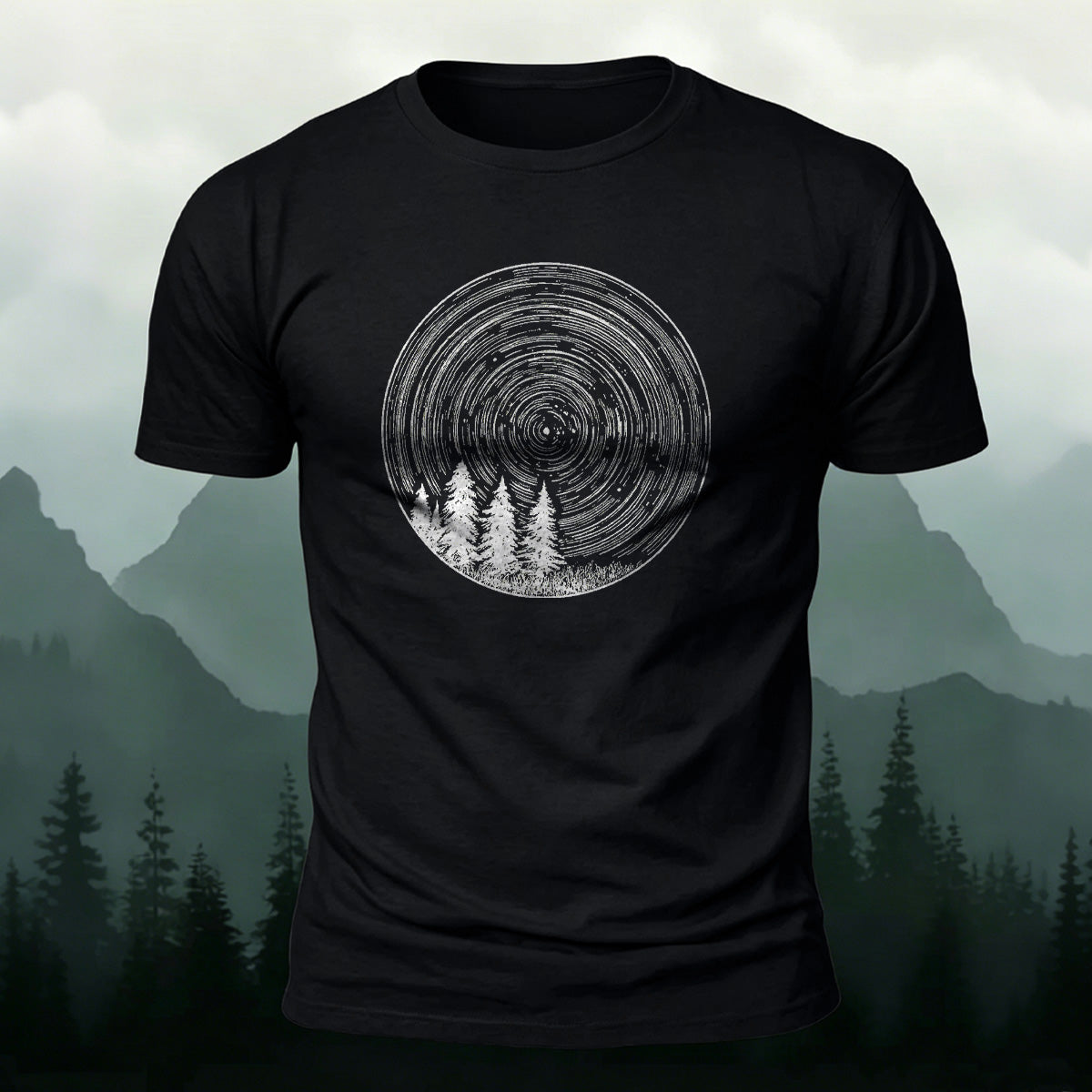 Enchanted Forest Print Combed Cotton Casual T-Shirt