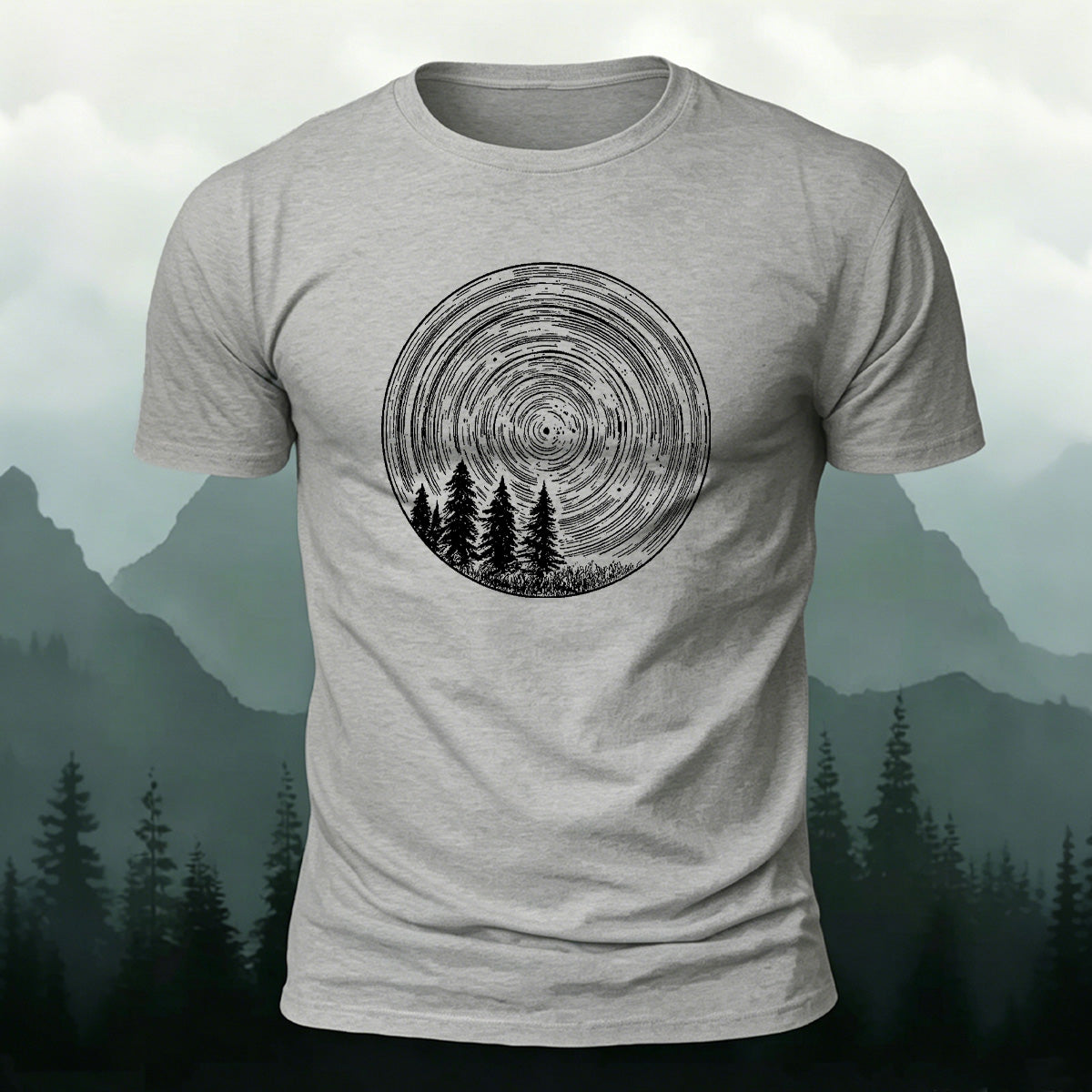 Enchanted Forest Print Combed Cotton Casual T-Shirt