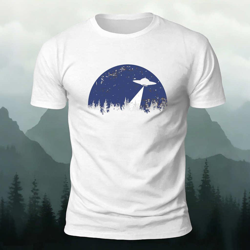 UFO Creative Print Casual Cotton T-Shirt