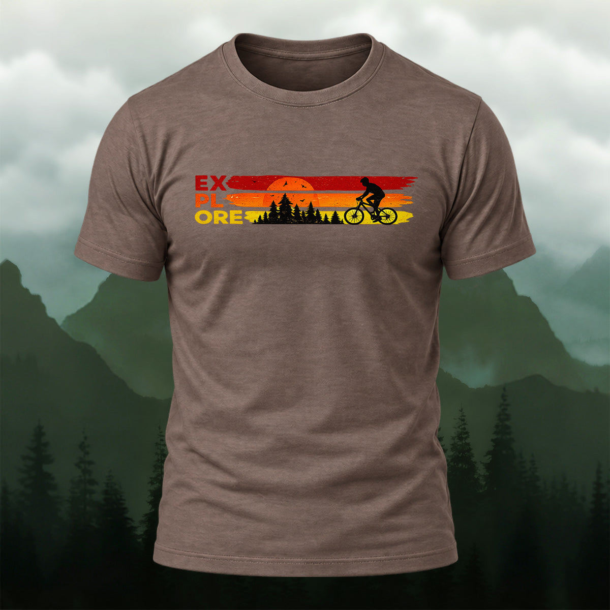 Vintage Sunset Cycling Soft Cotton T-Shirt
