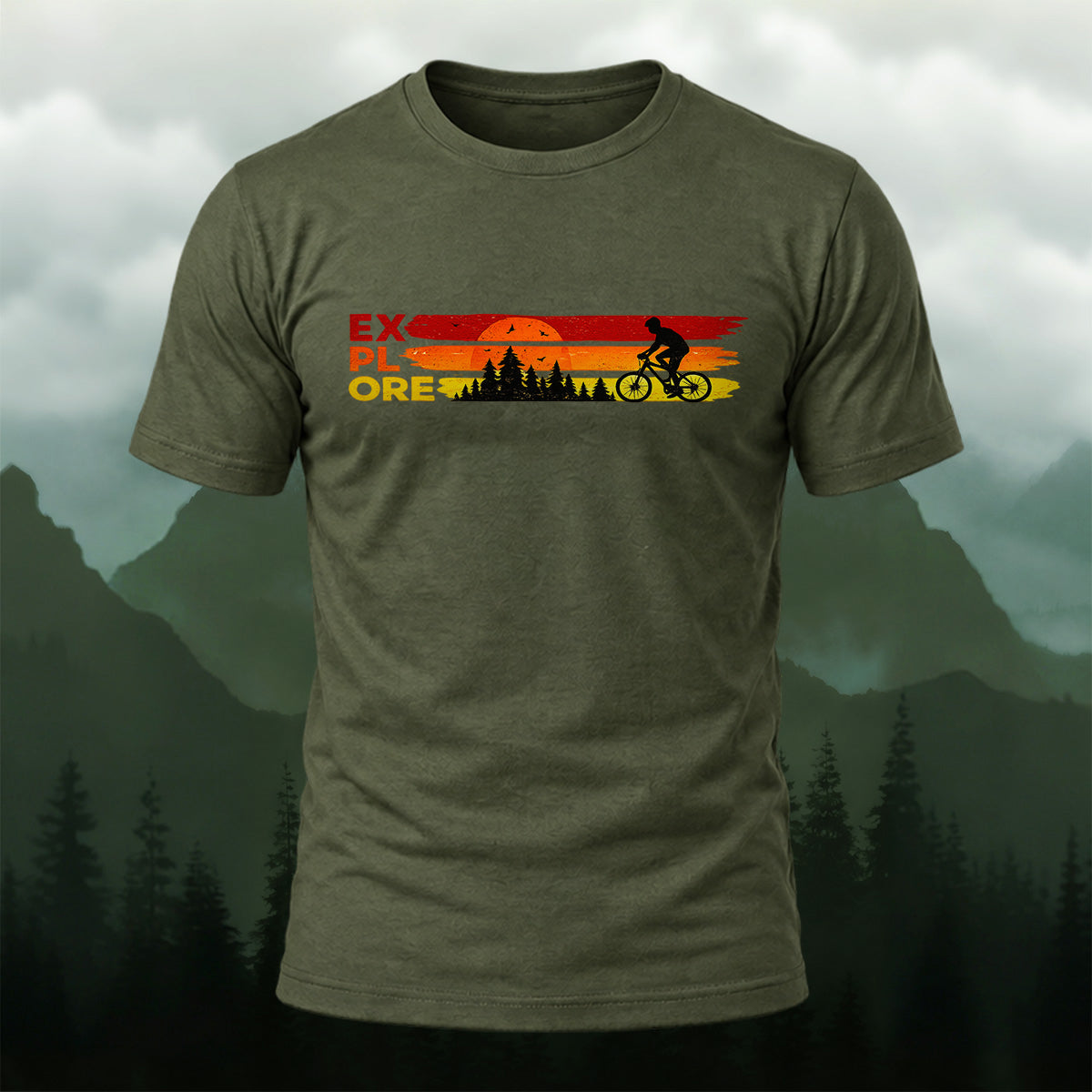 Vintage Sunset Cycling Soft Cotton T-Shirt