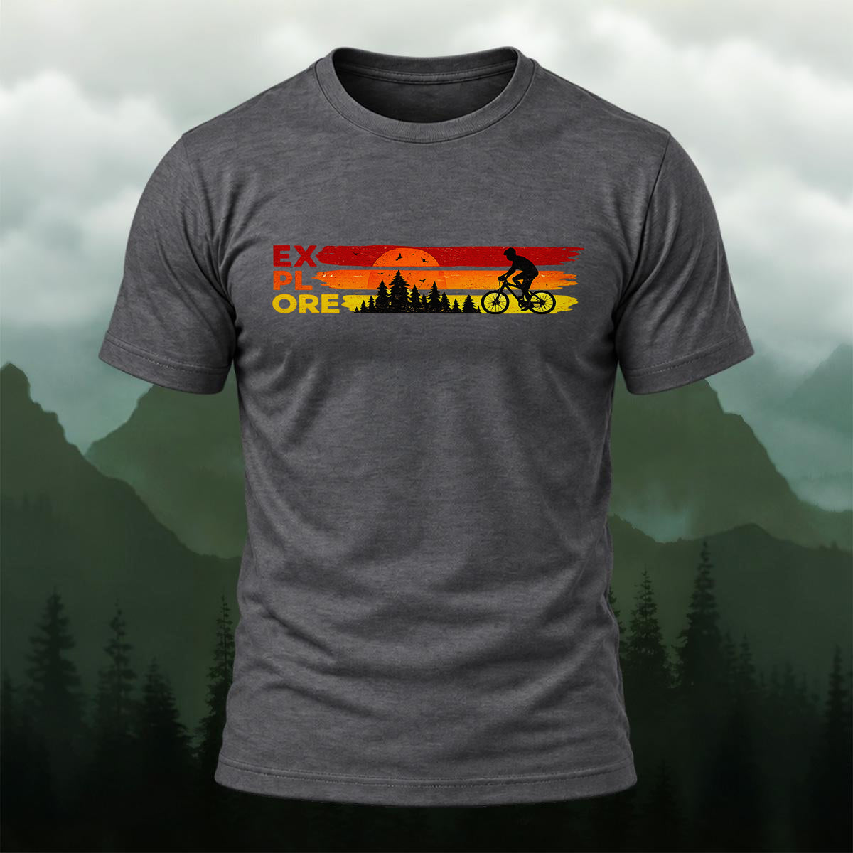 Vintage Sunset Cycling Soft Cotton T-Shirt