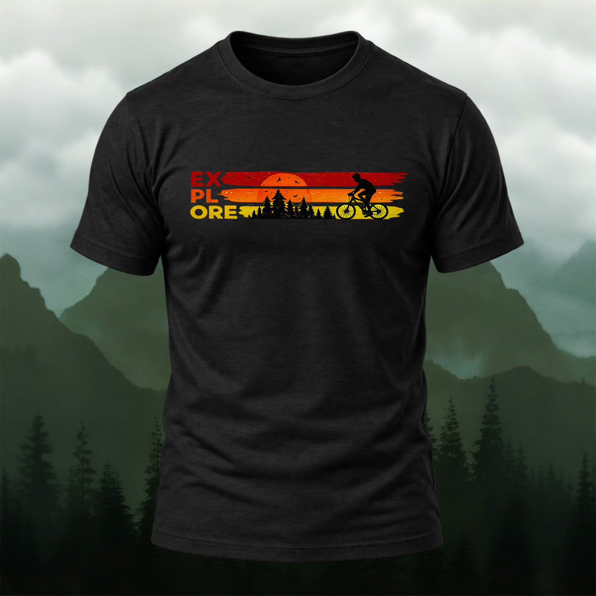 Vintage Sunset Cycling Soft Cotton T-Shirt