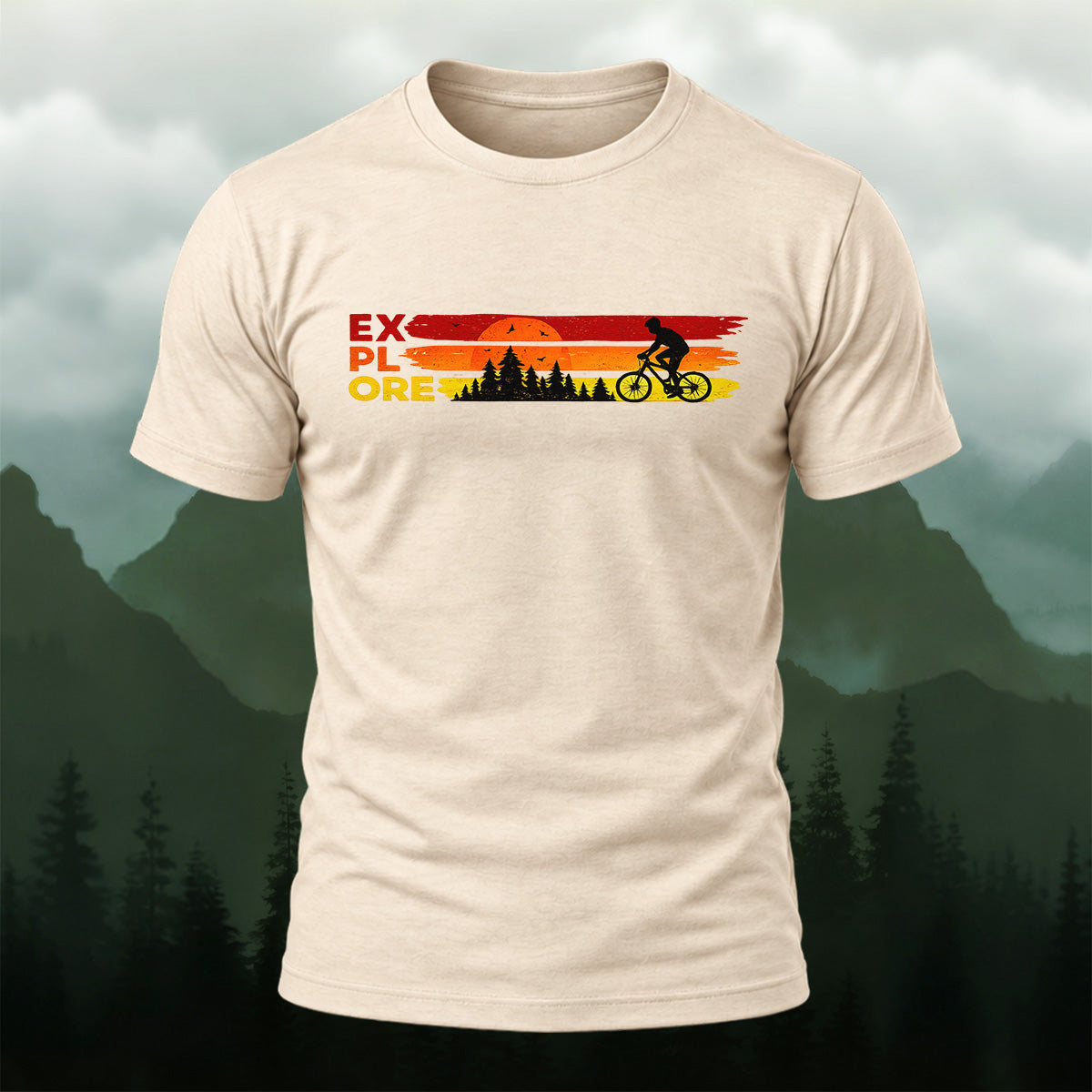 Vintage Sunset Cycling Soft Cotton T-Shirt