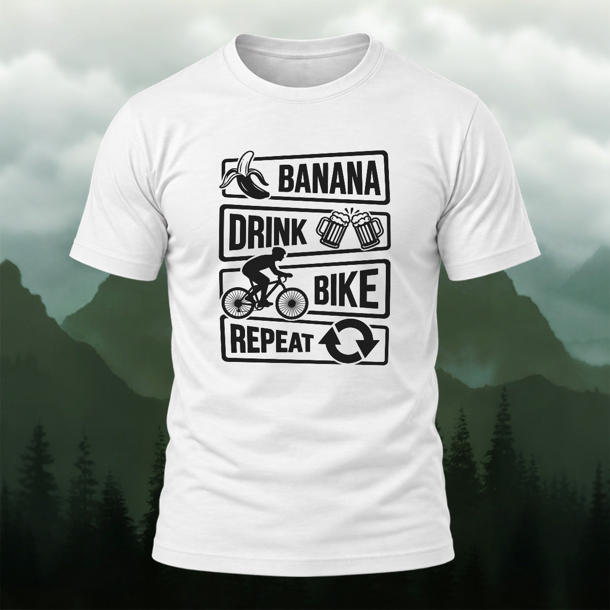 Funny Casual Cycling Routine Cotton T-Shirt