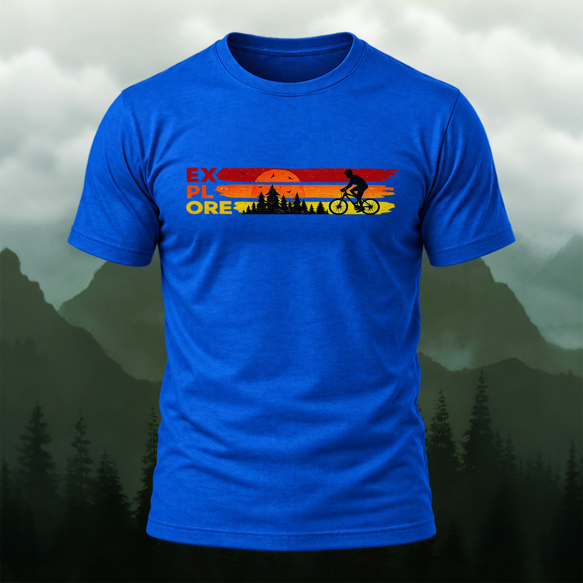 Vintage Sunset Cycling Soft Cotton T-Shirt